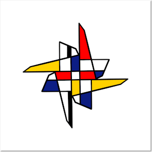 Mondrian style wind spinner Posters and Art